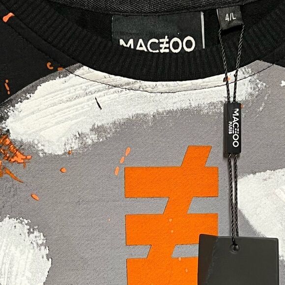 NWT MACEOO Paris Black Mens Long Sleeve SKULLPINK Tee Sz L - Picture 6 of 10